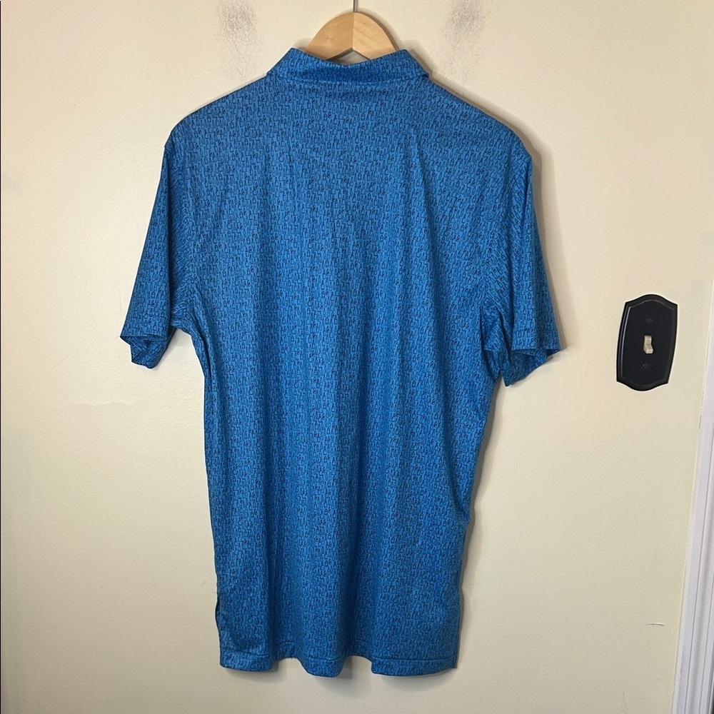 Peter Millar Blue Alcohol Bottle Featherweight Men's Polo Shirt Size M - Picture 7 of 7